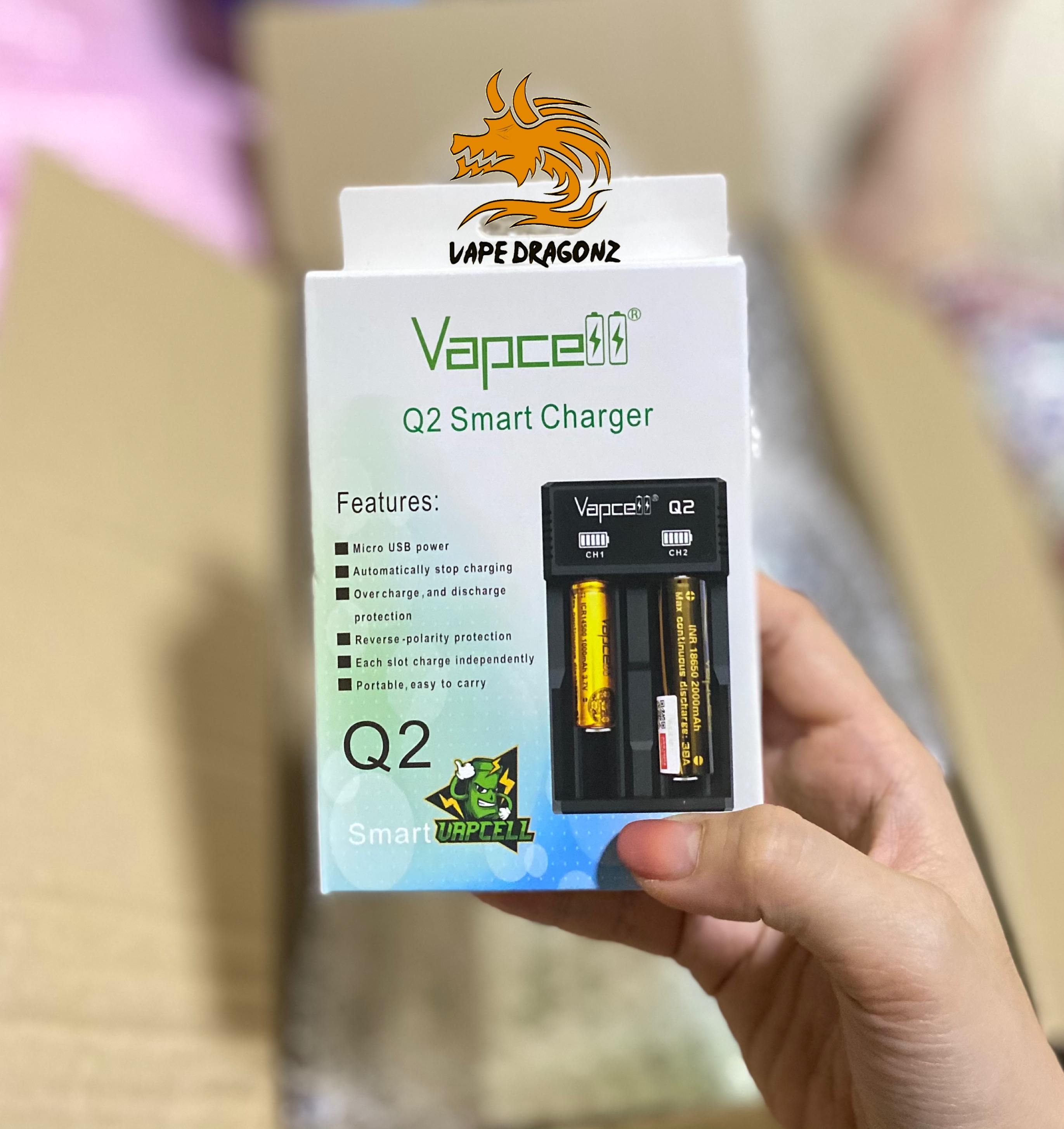 Vapcell Q2 เครื่องชาร์จถ่าน3.7V ของแท้